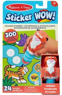 Set de joaca autocolante si stampila: Sticker Wow. Tigru