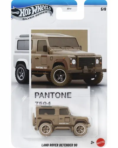 Masina metalica, Hot Wheels, Silver Series, Pantone 7504, Land Rover Defender 90, JKY62