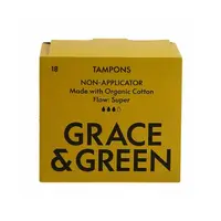 Tampoane din bumbac organic 100% Super (18 buc), Grace and Green