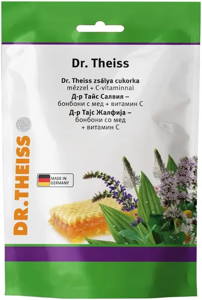 Bomboane Dr. Theiss cu salvie, miere și vitamina C, 75 g, Naturprodukt