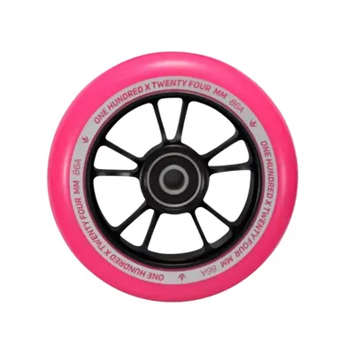 Roți Trotinetă - 10 spițe - 100 mm - Negru/Roz - Blunt Scooters