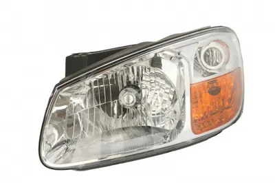 Far Stanga (H4, mecanic, fara motoras, culoare insert: cromat, culoare semnalizator: galben) potrivit KIA CERATO I 01.07-12.08