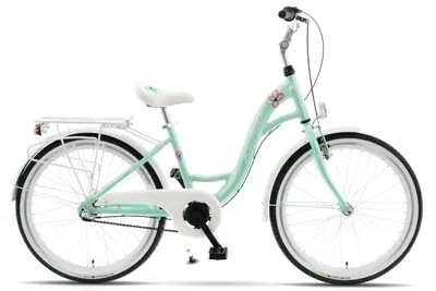 Bicicleta copii Kands® Olivia Aluminiu Roata 24'' 130-165 cm, 3 viteze, Menta