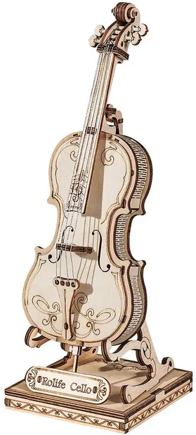 Puzzle 3D din lemn Robo Time din 58 de piese -Violoncel