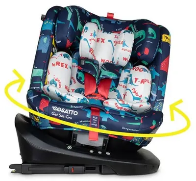 Scaun auto Cosatto - Get Set Gro, 360°, IsoFix, i-Size, 40-150 cm, D Is For Dino