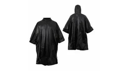 Poncho de ploaie negru cu glugă - Mărime universală