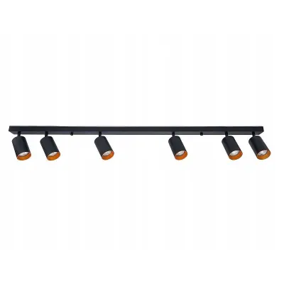 Plafoniera de tavan cu 6 LED-uri, Eris Gold, abajururi mobile in 2 planuri, 1200 mm