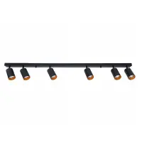 Plafoniera de tavan cu 6 LED-uri, Eris Gold, abajururi mobile in 2 planuri, 1200 mm