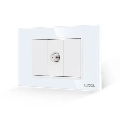 Priza TV Satelit 1M + 2 Taste False LUXION cu Rama din Sticla, Standard Italian, 3M