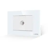 Priza TV Satelit 1M + 2 Taste False LUXION cu Rama din Sticla, Standard Italian, 3M