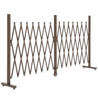 Outsunny Gard Extensibil Autoportant, Grilaj Flexibil din Oțel și Aluminiu, Pliabil, 52-405 cm, Maro Închis | Aosom Romania