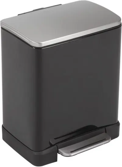 Coș de gunoi pentru colectarea selectivă EKO Europe - E-Cube, 10 + 9 L, negru