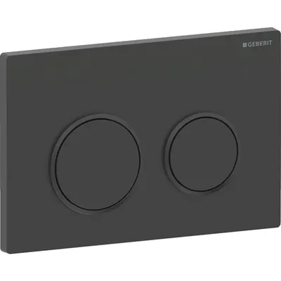 Clapeta actionare dubla rezervor wc, negru mat cu inel de design negru lucios, Geberit Omega20