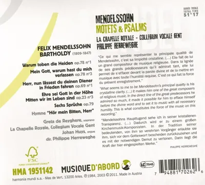 Mendelssohn: Motets et Psalms