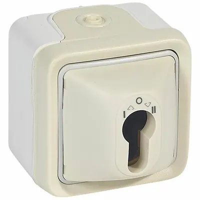 Intrerupator cu Cheie10A Alb Plexo IP55