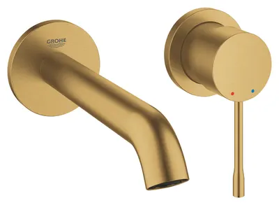 Baterie lavoar Grohe Essence 29192GN1, 1/2'', montare pe perete, monocomanda, 183 mm, cartus ceramic, necesita set fixare, mat, Cool Sunrise
