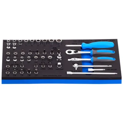 Set de capete chei tubulare si accesorii 1/4 in suport de plastic