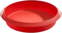 Formă de copt din silicon Lékué – rotundă, Ø28 cm, roșie