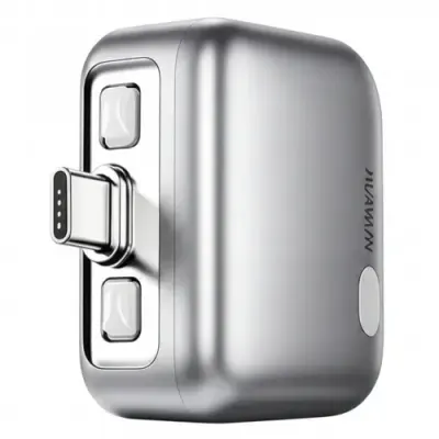 Adaptor Auto-Disconnect USB-C KUWAJIA KH-51 pentru Alimentare cu Deconectare Automata si Protectie Baterie (Argintiu)