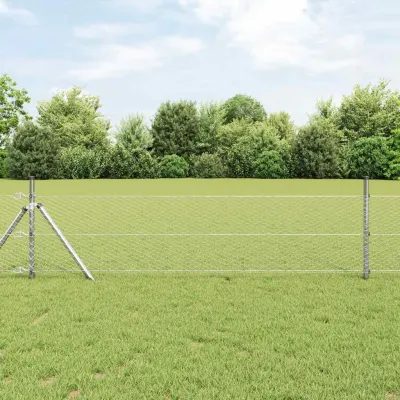 vidaXL Fixare pentru gard hexagonal 100 x 0,6 m Oțel Galvanizat Plasă