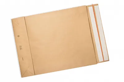 Plic burduf cu banda adeziva, maro, 590x450x100 mm