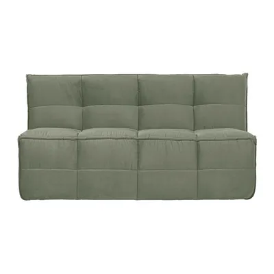 Bancă verde capitonată cu tapițerie din catifea Cluster – vtwonen