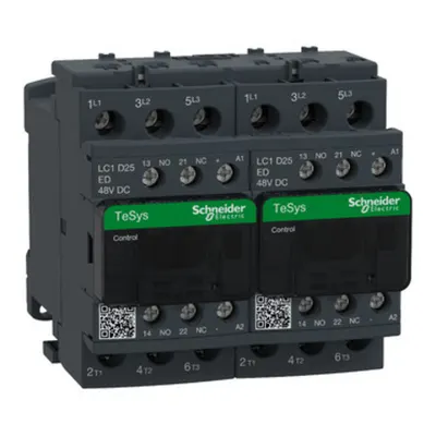 Contactor inversor, TeSys Deca, 3P(3NO), AC-3, <=440V, 25A, bobina 48V CC, borne cu clema cu surub