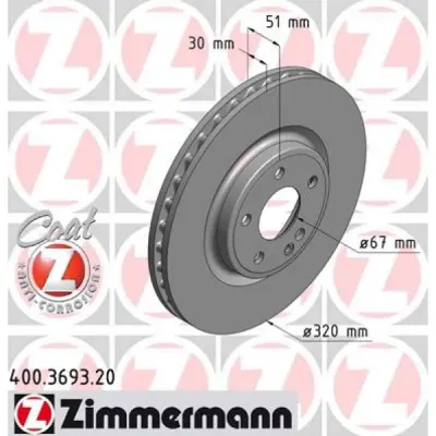 Disc frana ZIMMERMANN 400.3693.20