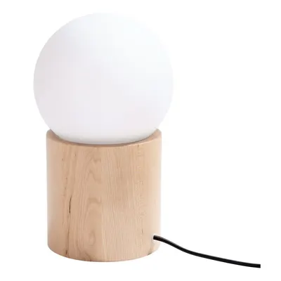 Veioză albă/în culoare naturală cu abajur din sticlă (înălțime 21 cm) Surtur – Sollux