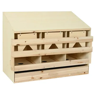 vidaXL Cuibar găin cu 3 compartimente, 93x40x65 cm, lemn masiv pin