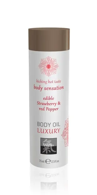 Ulei de corp, Shiatsu, 75ml, căpșune și ardei roșu