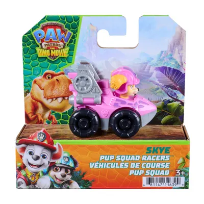 Mini vehicul cu figurina, Paw Patrol the Dino Movie, Pup Squad Racers, Skye, 20157139