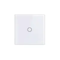 Intrerupator touch RF, panou tactil cu 1 buton iluminat, control telecomanda, alb