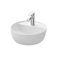 Lavoar pe blat, ceramica alba, rotund, 40x40x14 cm, Cersanit Moduo
