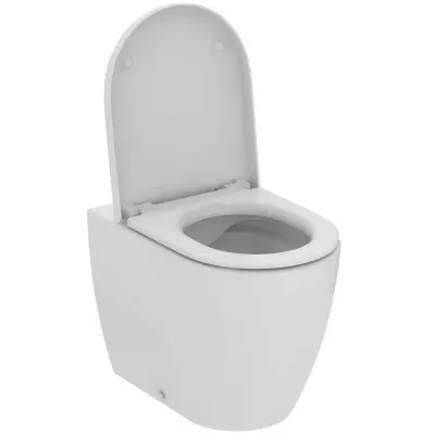 Set vas wc pe podea, cu capac softclose, alb, Ideal Standard Ellisse Rimless