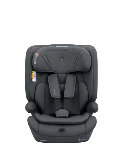 Scaun auto copii Kikkaboo i-Flow i-SIZE Grey 76-150 cm,spatar reglabil in 2 pozitii,tetiera reglabila 12 pozitii,salteluta reductor inclusa,centuri de siguranta cu protectii moi,certificat R129