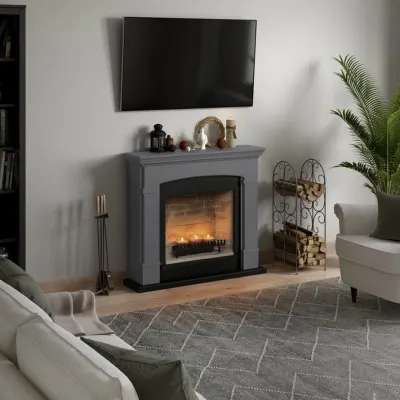 Helmi Solid Grey Semineu cu lumanari ZenFlame