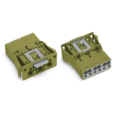Snap-in plug; 3-pole; Cod. B; 4,00 mm²; light green