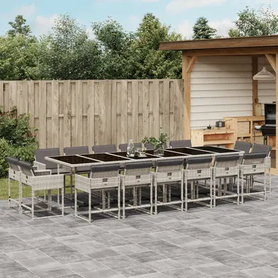 Gossi set mobilier de gradina cu perne 17 piese gri deschis poliratan