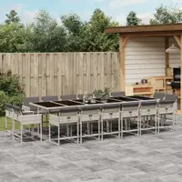 Gossi set mobilier de gradina cu perne 17 piese gri deschis poliratan