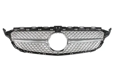 Grila radiator cu orificii camera, crom argintiu potrivit MERCEDES C-KLASA W205 12.18-02.21