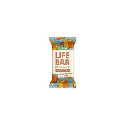 Baton proteic de ovaz cu caramel sarat, bio, 40g, Lifebar