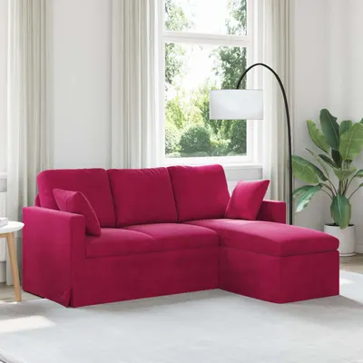 vidaXL Canapea Roșu Vin 178 x 134 x 80 cm Catifea