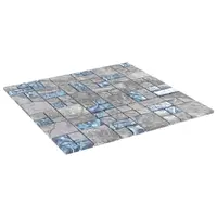 vidaXL Plăci mozaic 11 buc. 50 x 50 cm Gri și Albastru Sticlă