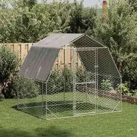 Gossi pui de gaina cu acoperis 2,5x2x2,25 m otel galvanizat