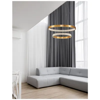 Lampa suspendata PRESTON Antique Auriu Brass Aluminiu & Acrylic LED 60 Wat 230 Volt 3113Lm 3000K IP20