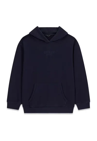 Hanorac supradimensionat cu broderie logo - Bleumarin