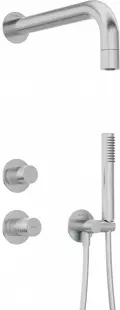 Set de dus incastrat, cu brat, para de dus si baterie, otel, Deante Silia