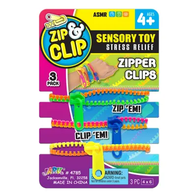 Set 3 bratari cu fermoar, Jaru, Zip & Clip