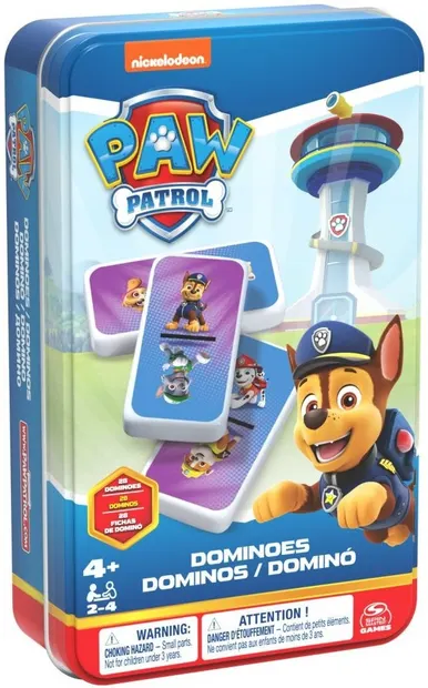 Joc de societate Paw Patrol Patrol Dominoes Tin - Pentru copii